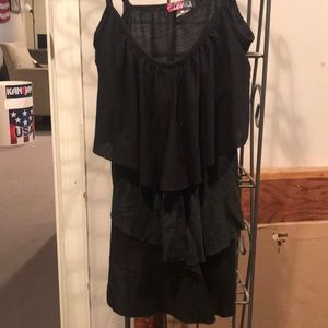 Black ruffled tank top